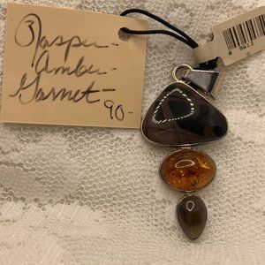 Jasper/Amber/Garnet/Obsidian Silver Enhancer NWT